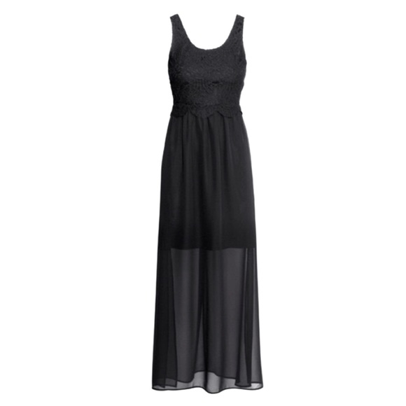 NWT H&M Lace Chiffon Maxi Dress - Picture 3 of 9
